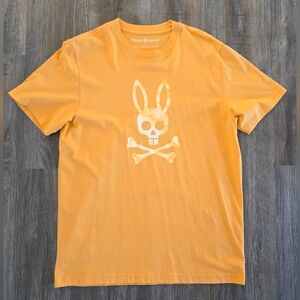 Psycho Bunny Men's Tangerine Tee with Iconic Graphic Size 6